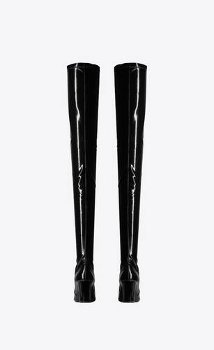 betty over-the-knee boots in stretch vinyl
