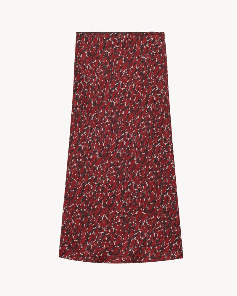 midi skirt in spotted silk muslin