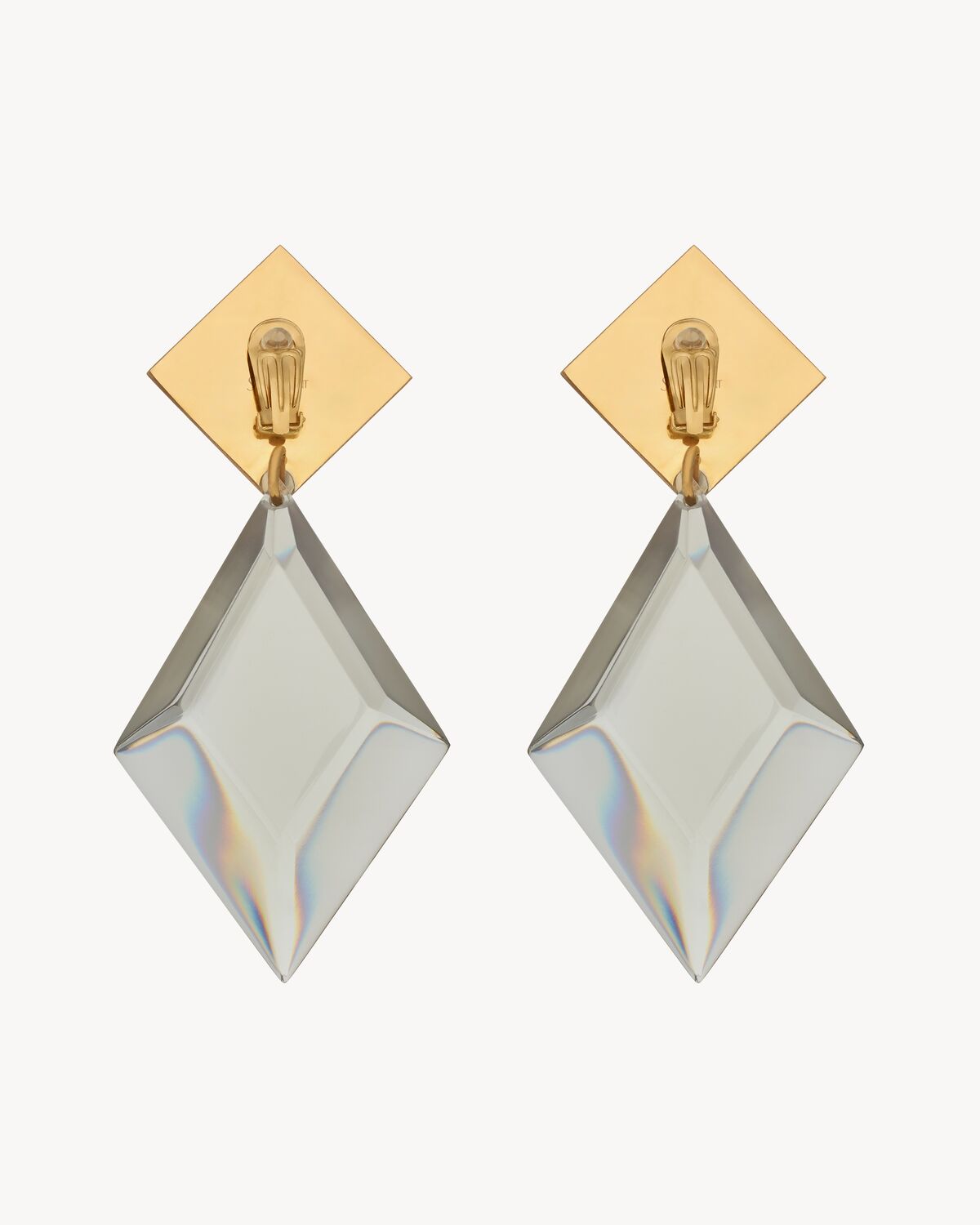 pyramid earrings in resin and metal