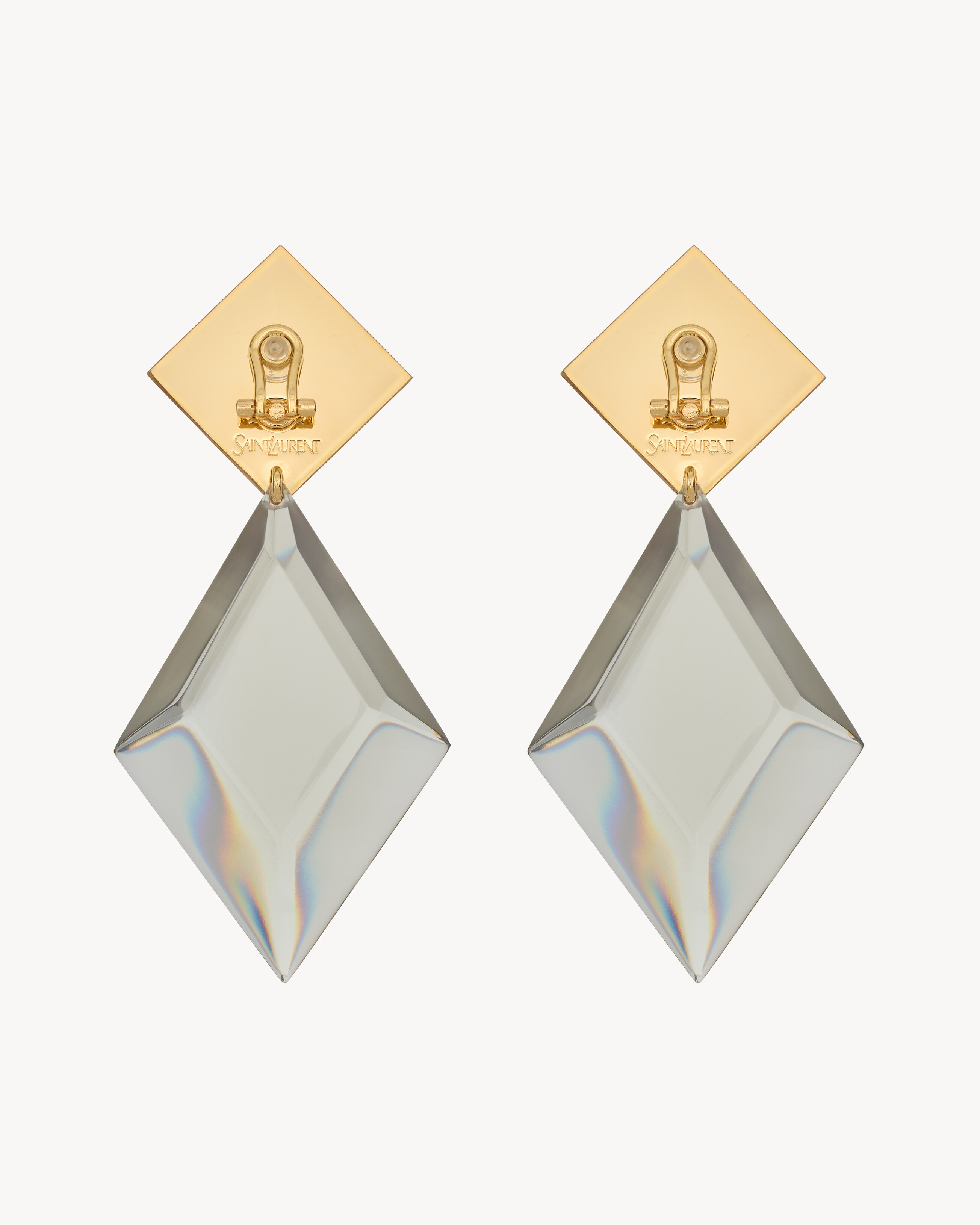 pyramid earrings in resin and metal