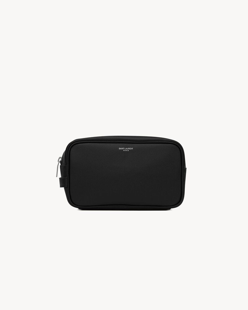 saint laurent paris petite trousse de toilette en cuir grain de poudre
