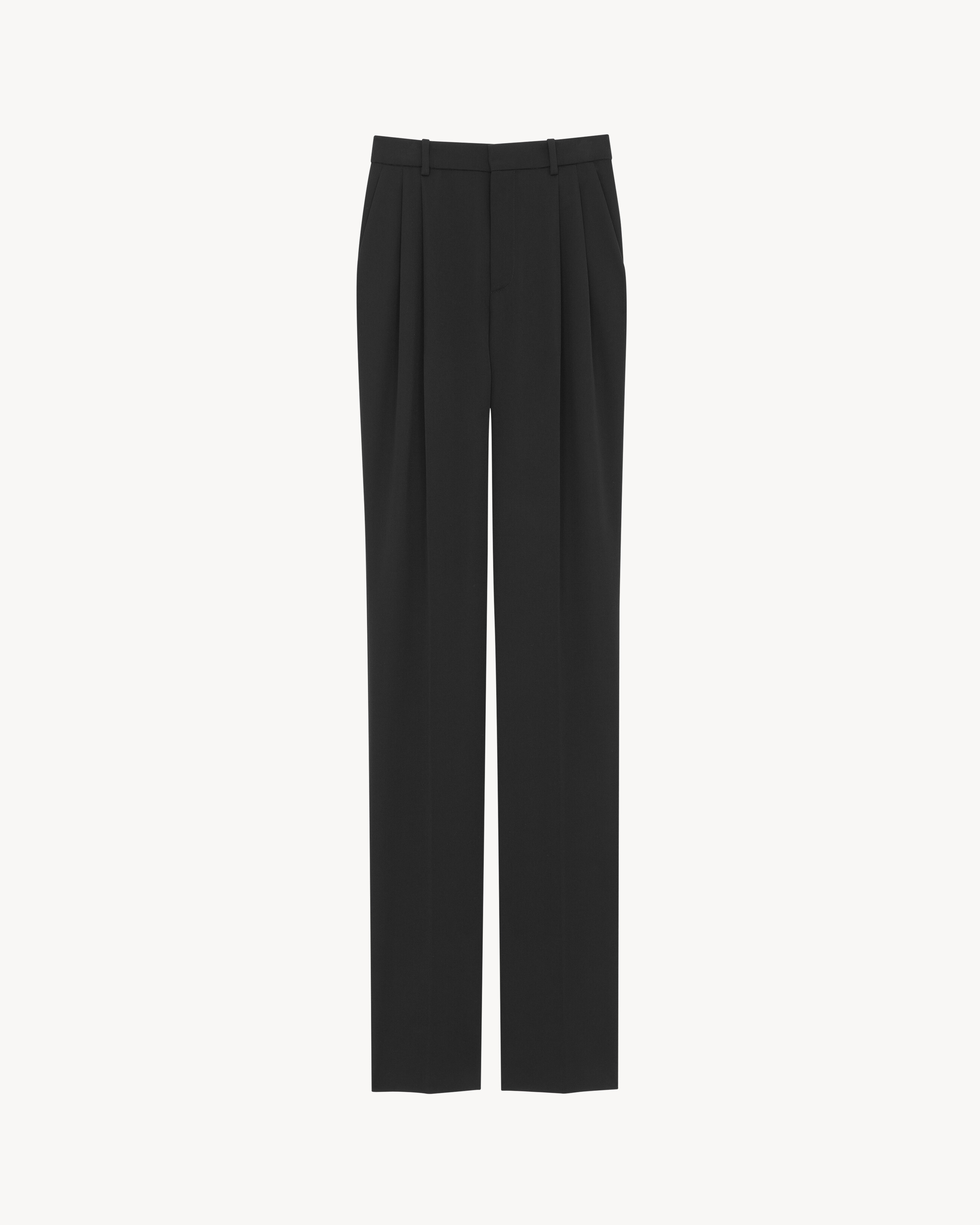 High-Waisted Pants in Grain de Poudre