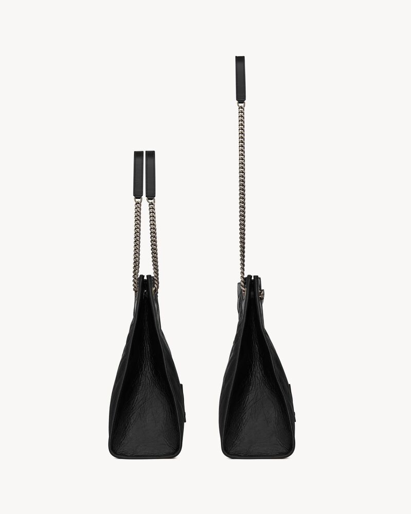 NIKI Large shopping in crinkled vintage leather