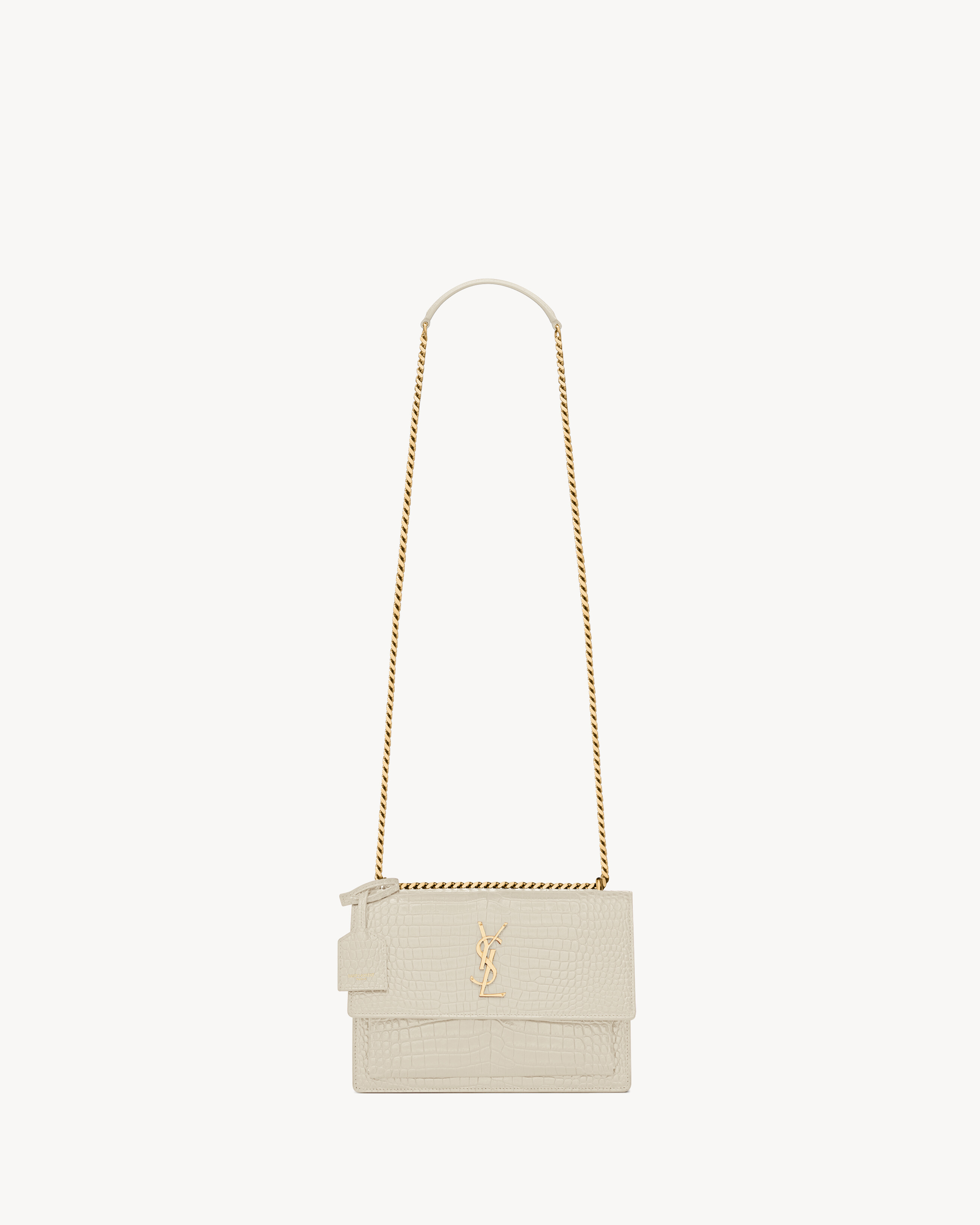SUNSET MEDIUM IN CROCODILE-EMBOSSED LEATHER
