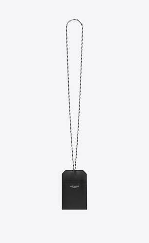 saint laurent card case with chain in smooth leather