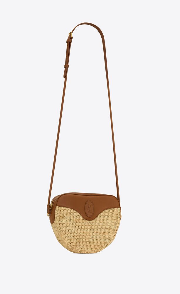 Solferino medium in raffia and vegetable-tanned leather - Saint Laurent