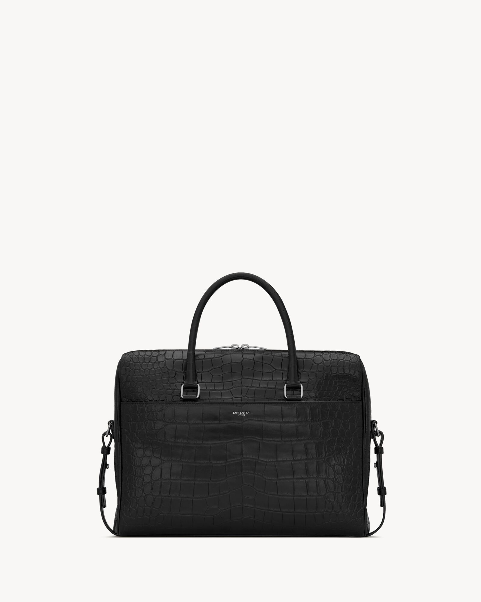 DUFFLE SAINT LAURENT Aktentaschentasche aus mattem Leder mit Krokopragung Saint Laurent YSL