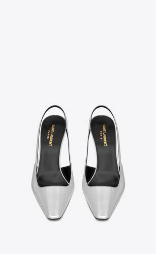 blade slingback pumps in mirrored leather