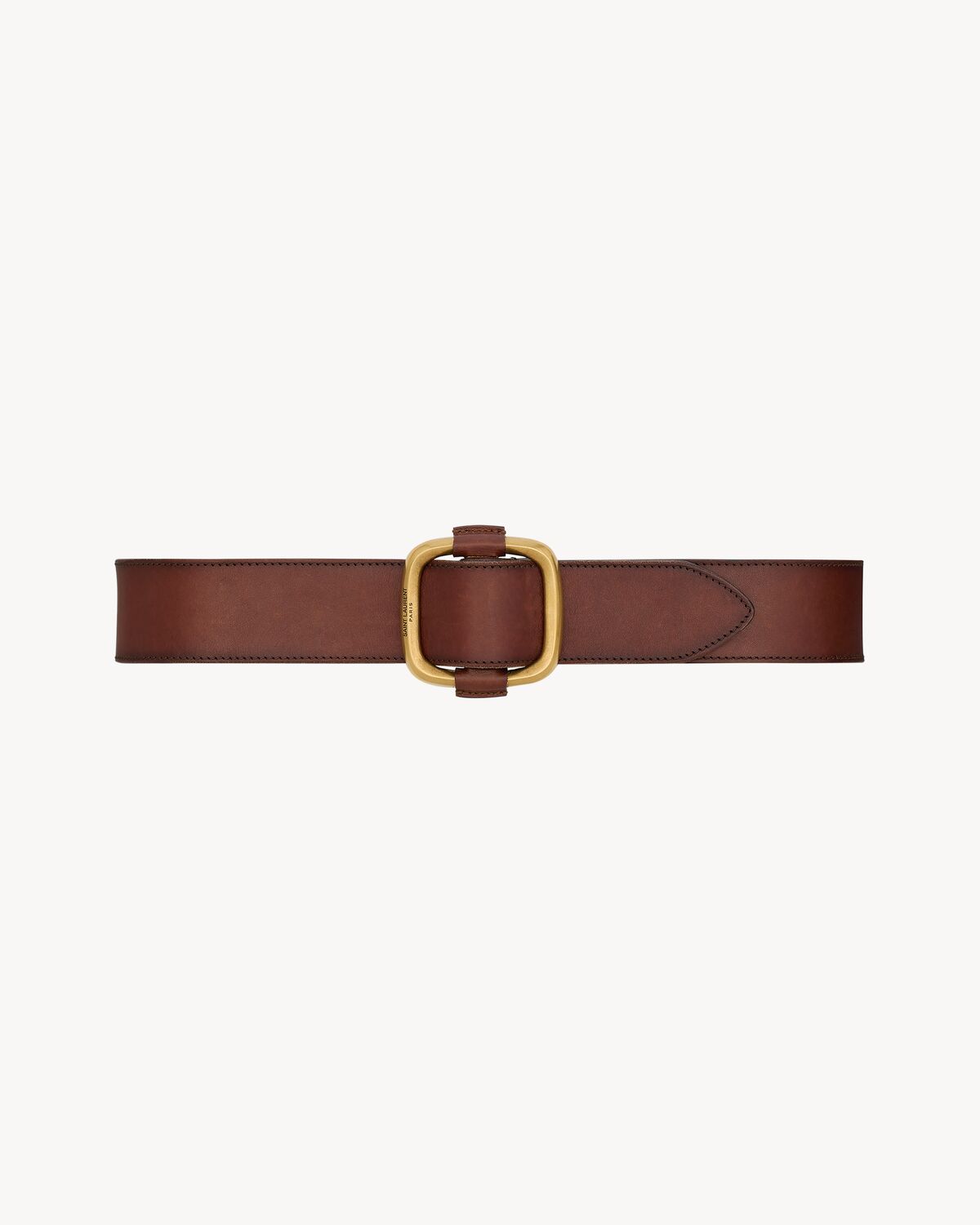 oval wide belt in leather