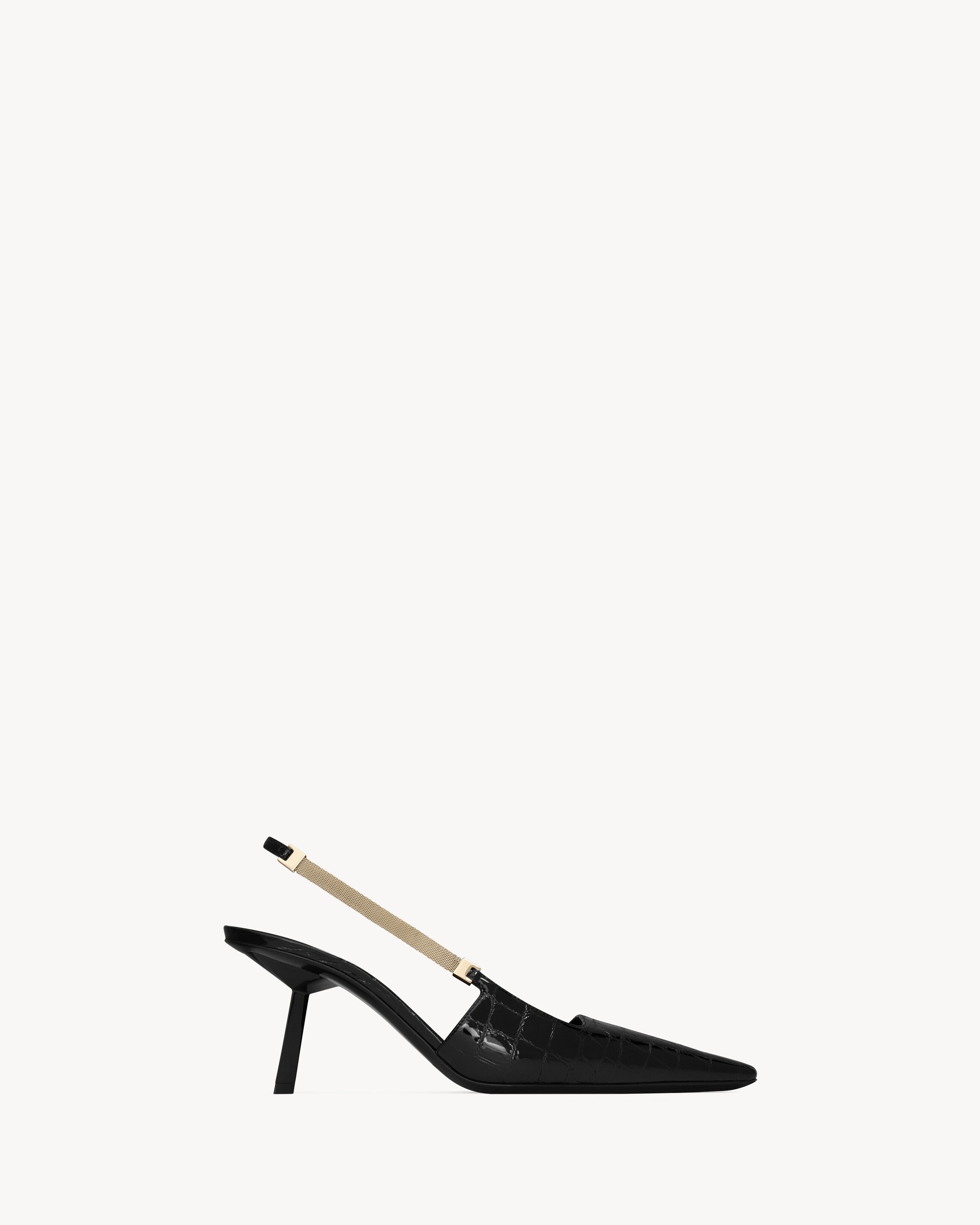 BLAKE slingback pumps in crocodile-embossed leather