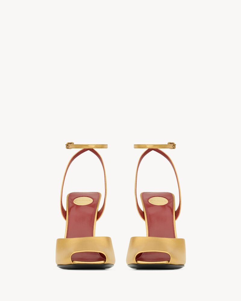 LA SCANDALE Sandalen aus Metallic-Leder