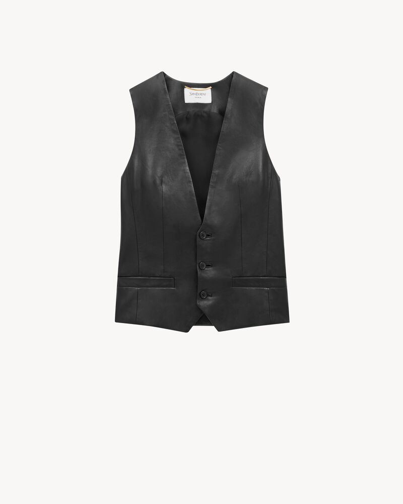 vest in shiny lambskin