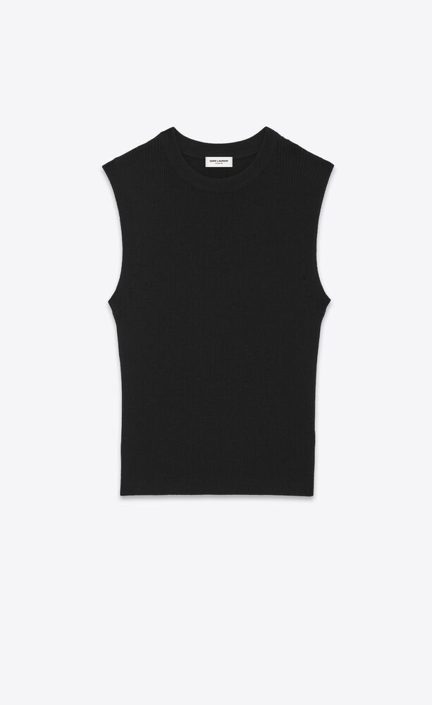 CROPPED TOP IN CASHMERE, WOOL AND SILK | Saint Laurent | YSL.com