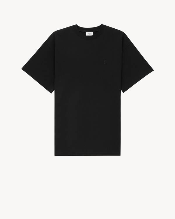 Tシャツ・カットソー Saint Laurent OVERSIZED TEE CASSANDRE (827001Y37ZE 1000) CASSANDRE T-shirt in cotton piqué | Saint Laurent | YSL US