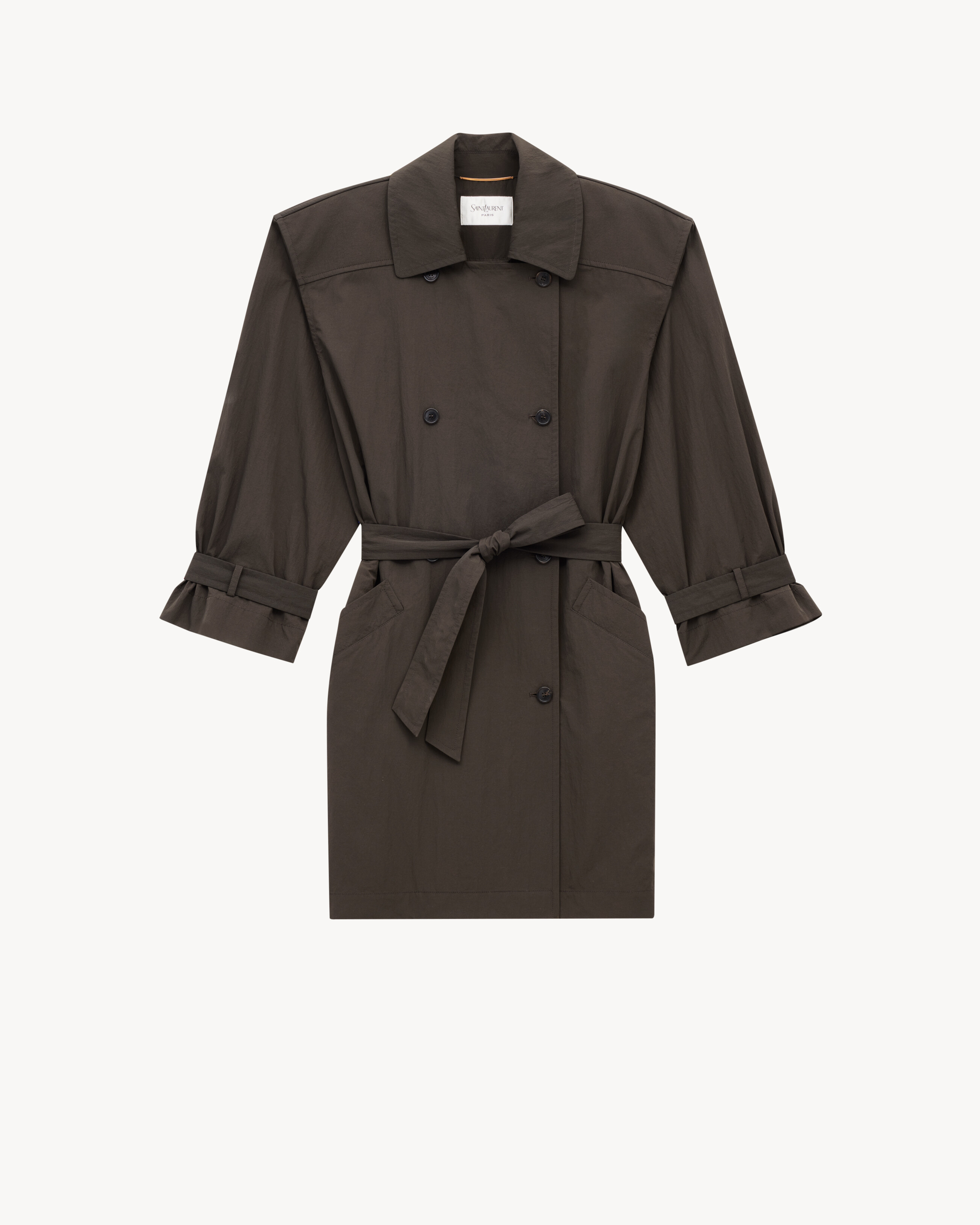 trench coat in crinkled nylon