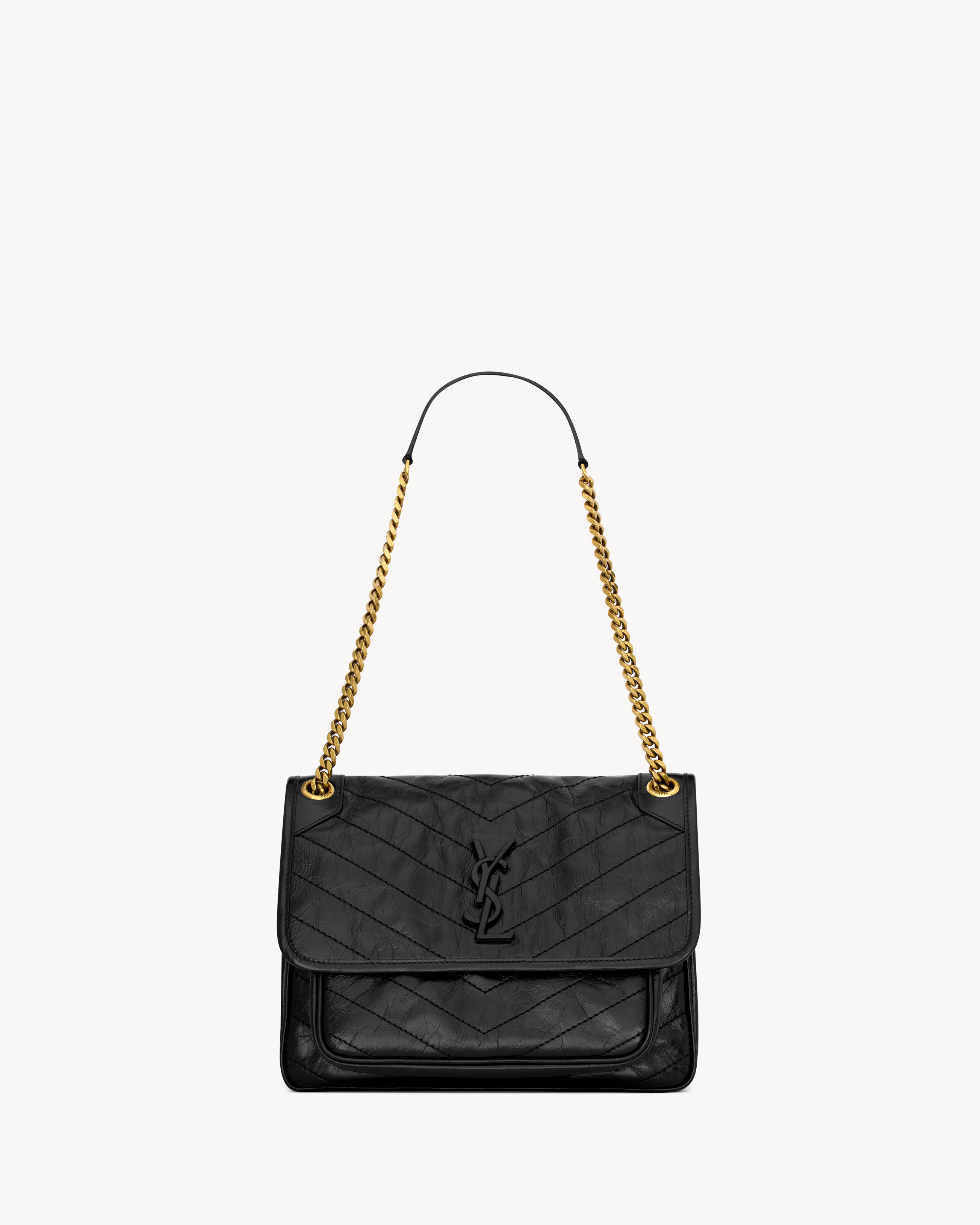 NIKI MEDIUM CHAIN BAG IN CRINKLED VINTAGE LEATHER | Saint Laurent | YSL.com