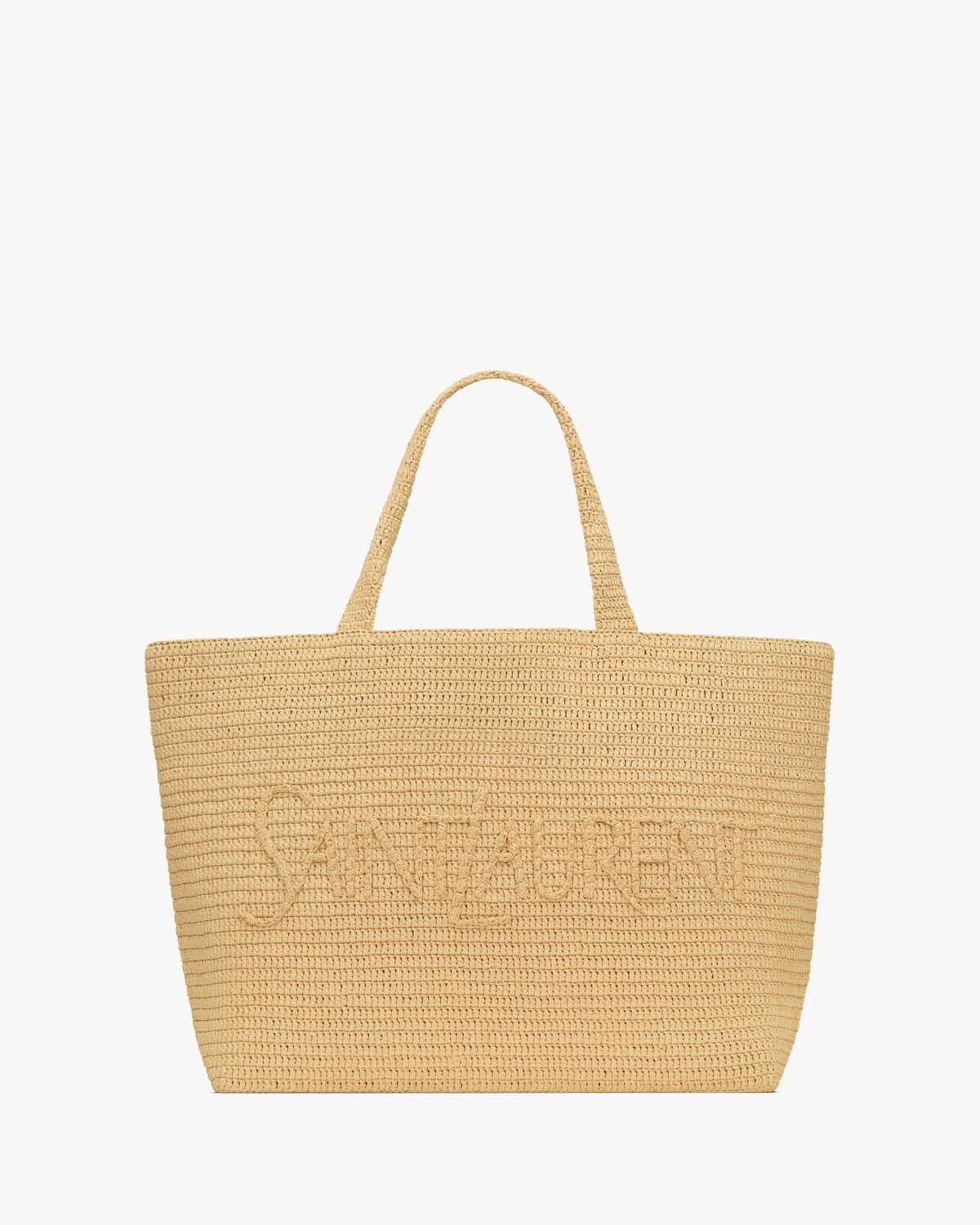 saint laurent tote in raffia