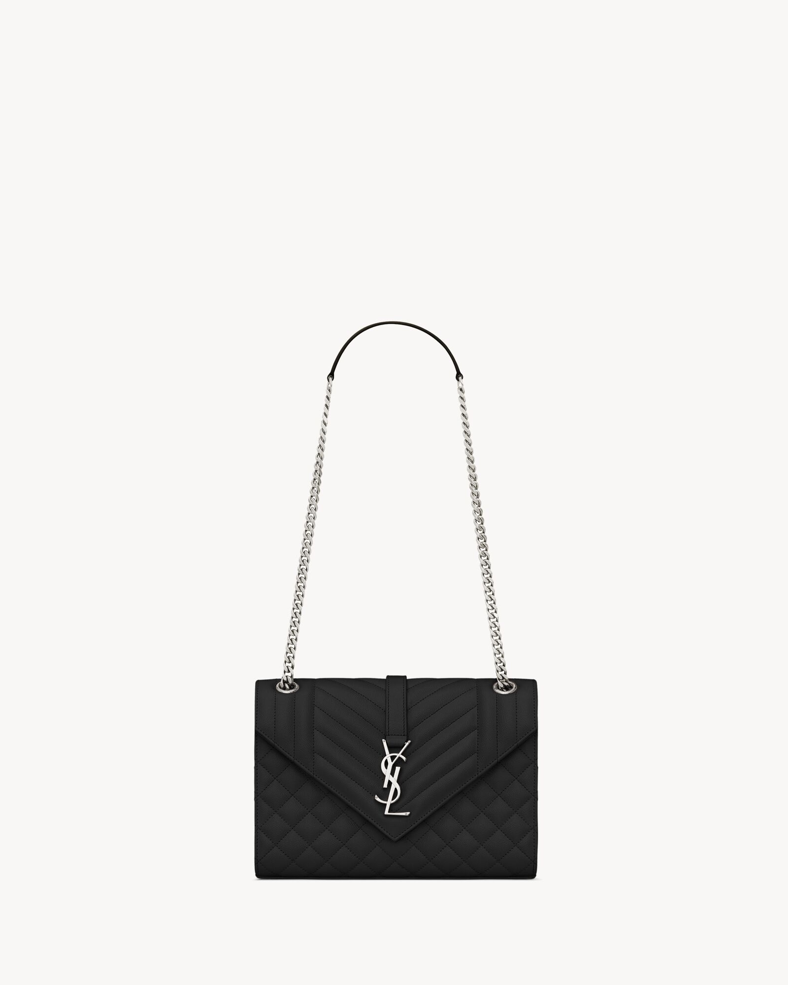 ENVELOPE MEDIUM IN QUILTED GRAIN DE POUDRE EMBOSSED LEATHER Saint Laurent YSL