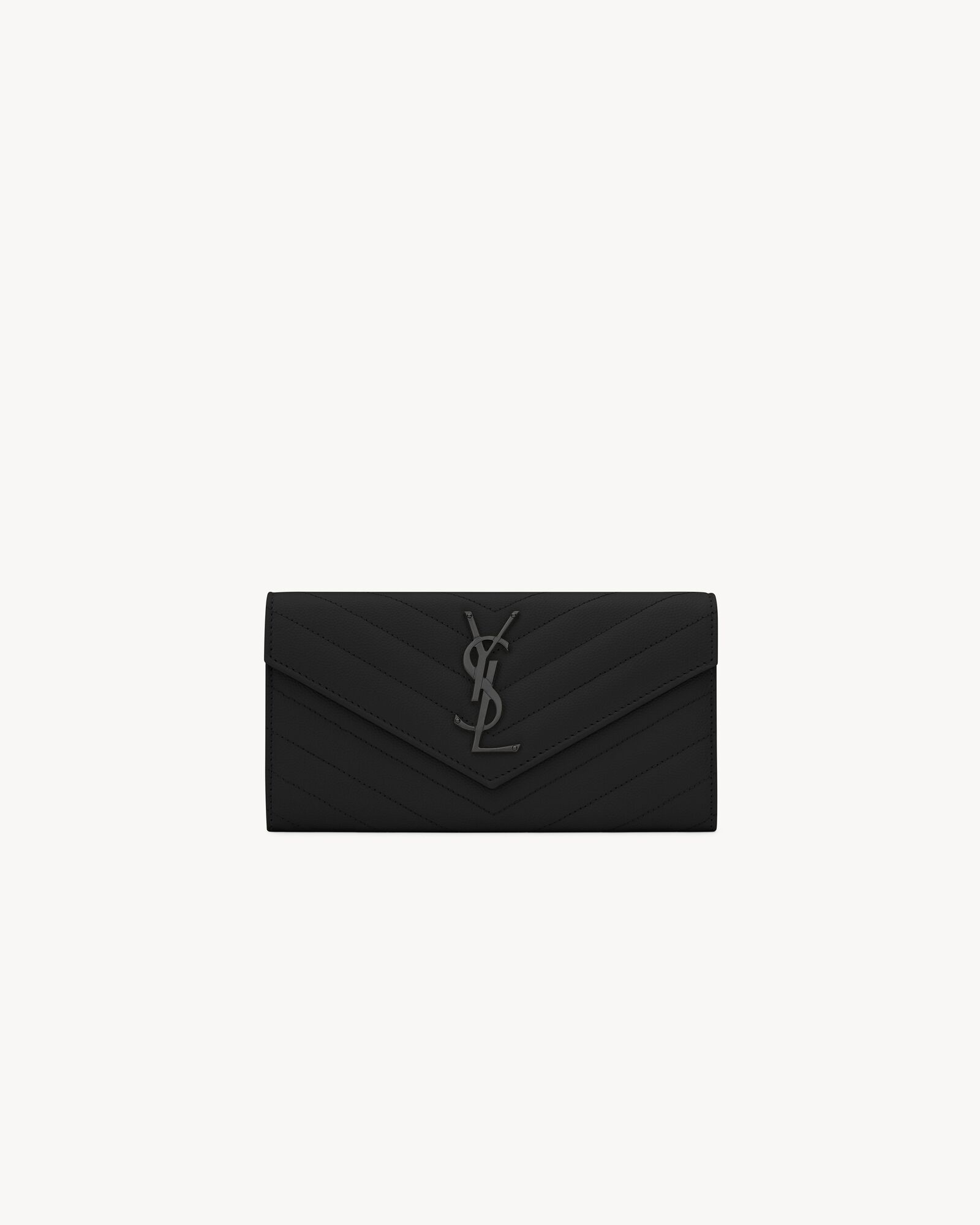 CASSANDRE MATELASSÉ large flap wallet in grain de poudre leather — 372264BOW081000