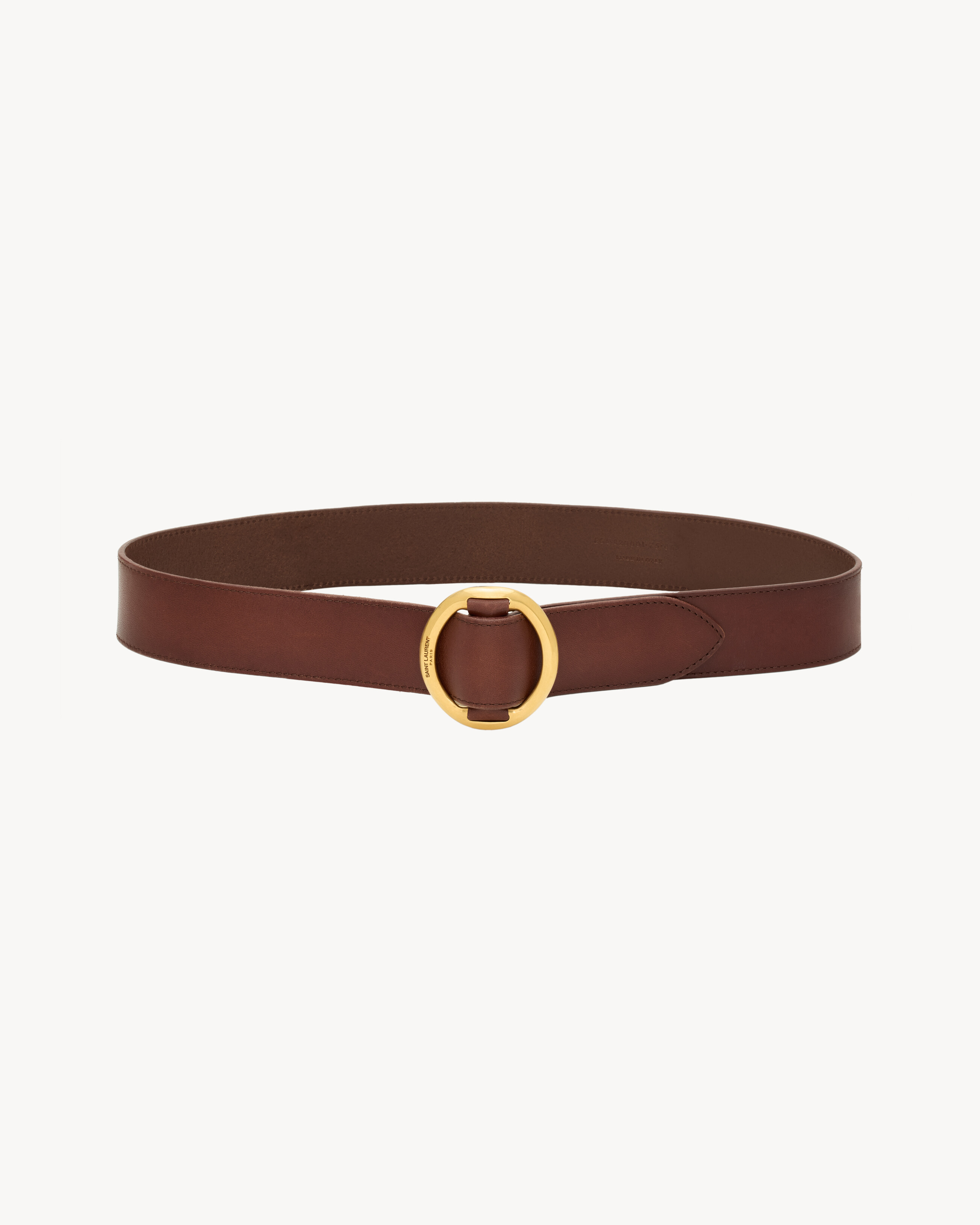 oval buckle belt in leather
