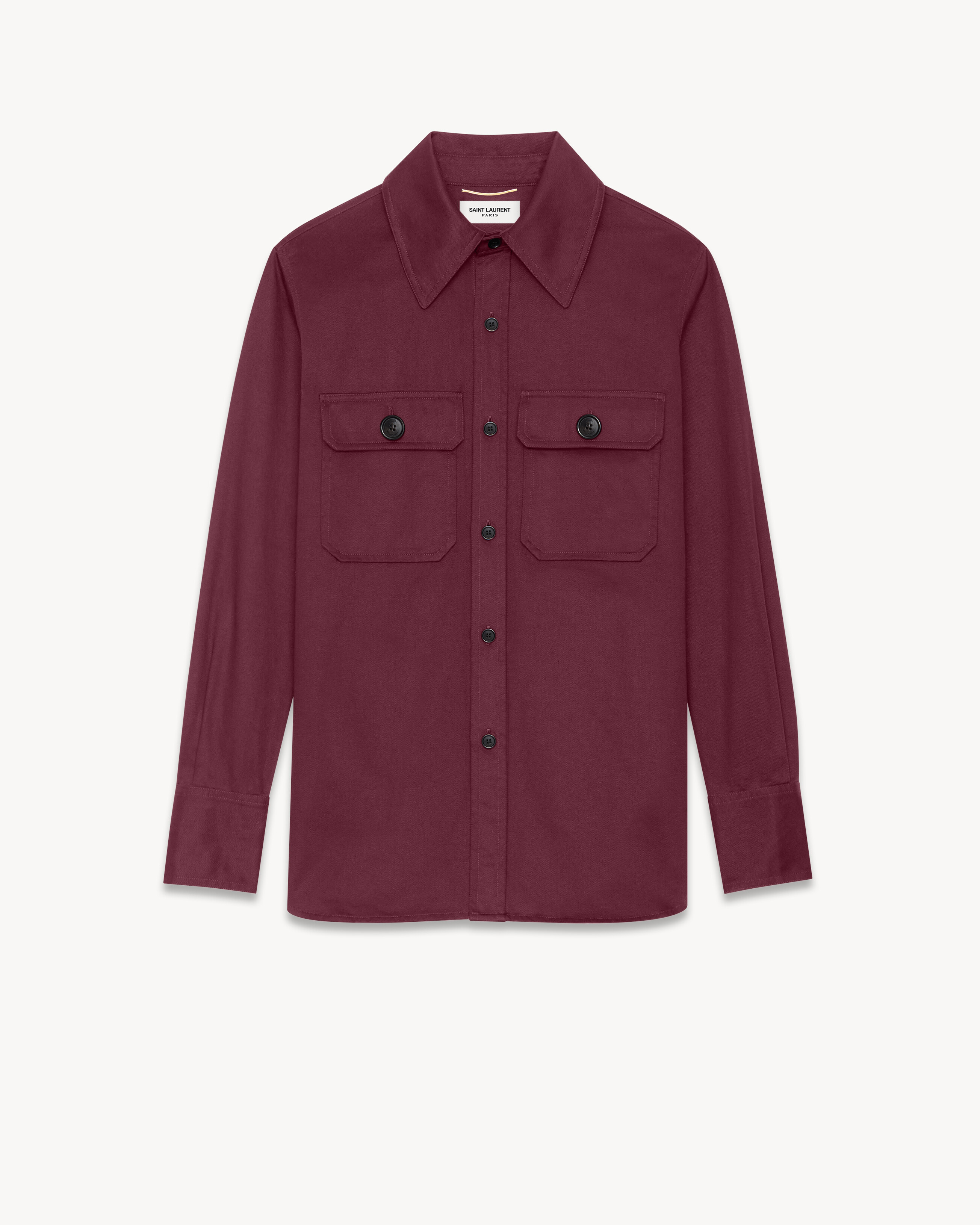 SAHARIENNE shirt in cotton drill | Saint Laurent | YSL.com