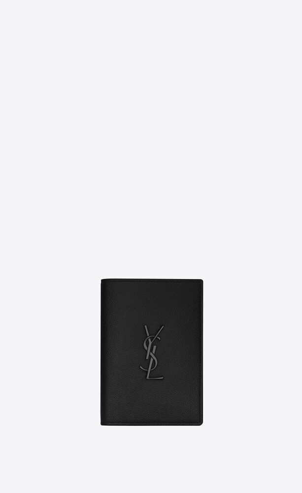 monogram passport case in grain de poudre embossed leather