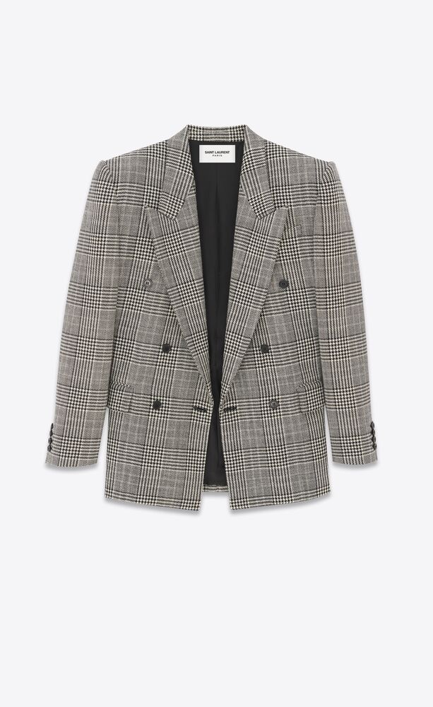 chaqueta oversize de lana con motivo príncipe de gales