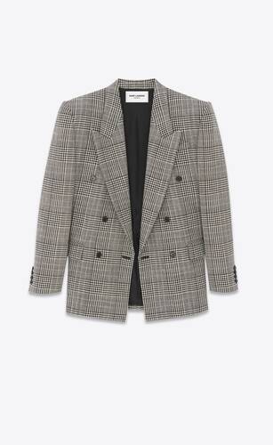 oversized jacket in prince of wales wool