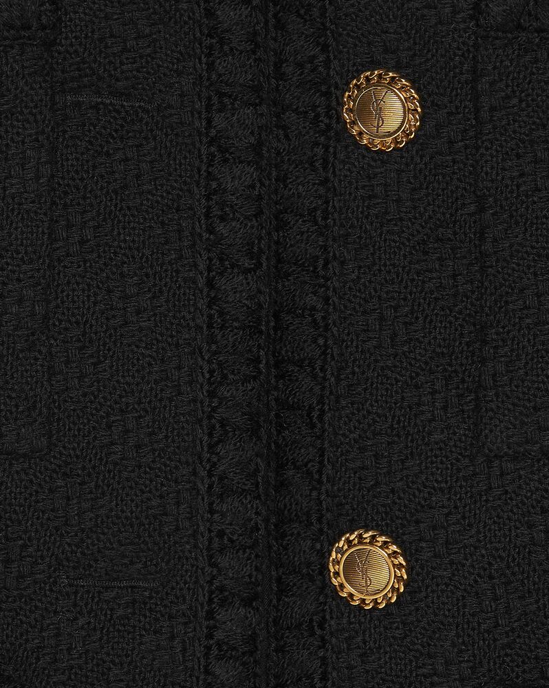 Short jacket in diamond-embossed tweed | Saint Laurent | YSL.com