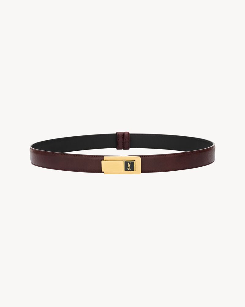 Charniere buckle belt in smooth leather