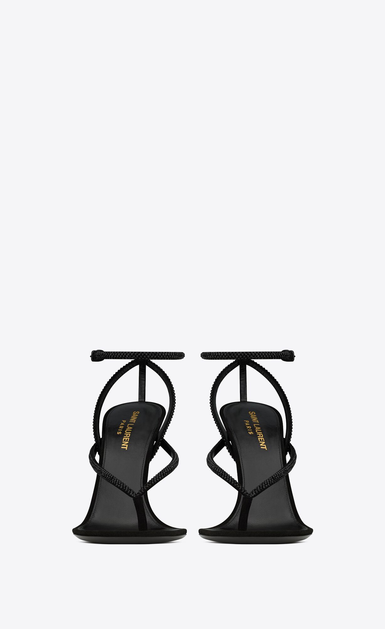 Nadja sandals in suede and rhinestones | Saint Laurent | YSL.com