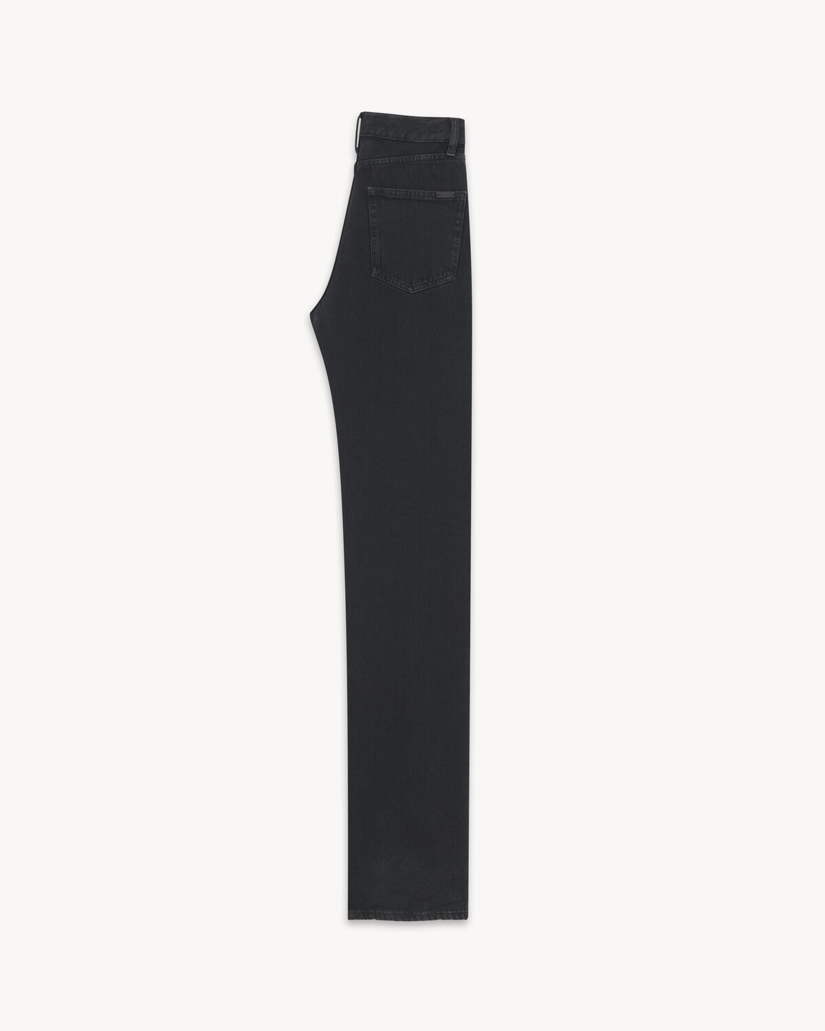 long straight jeans in carbon black denim