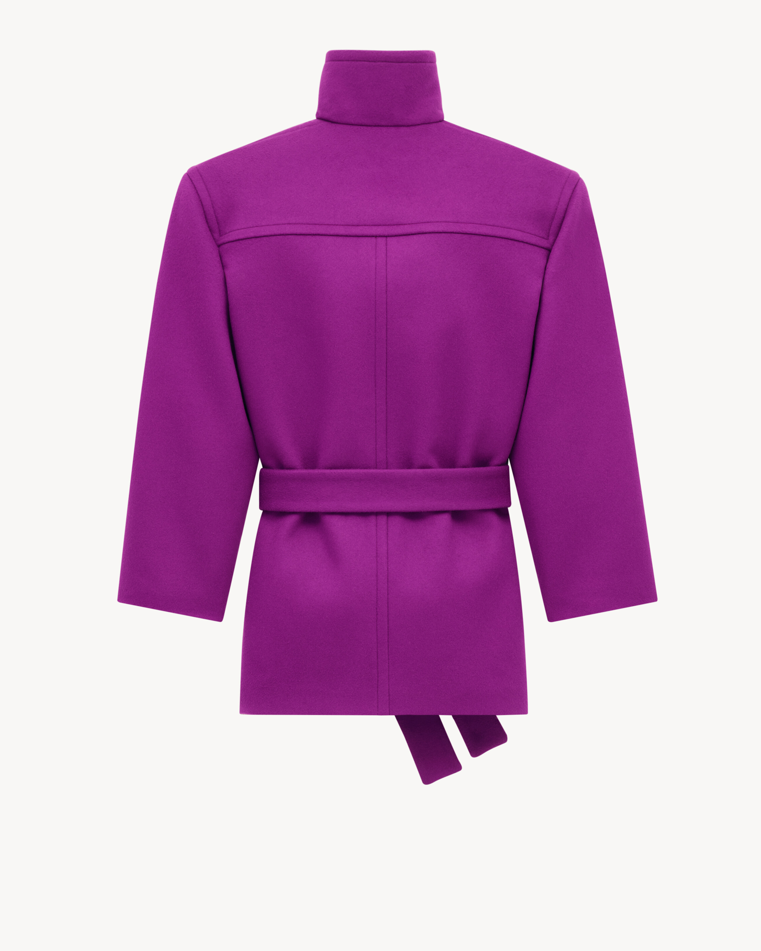 boxy belted coat in wool