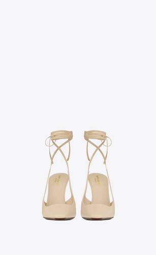 blade slingback pumps in smooth leather