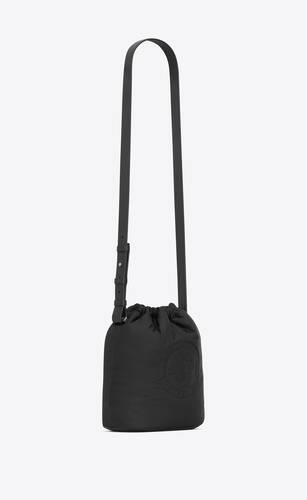 RIVE GAUCHE laced bucket bag in ECONYL® | Saint Laurent | YSL.com