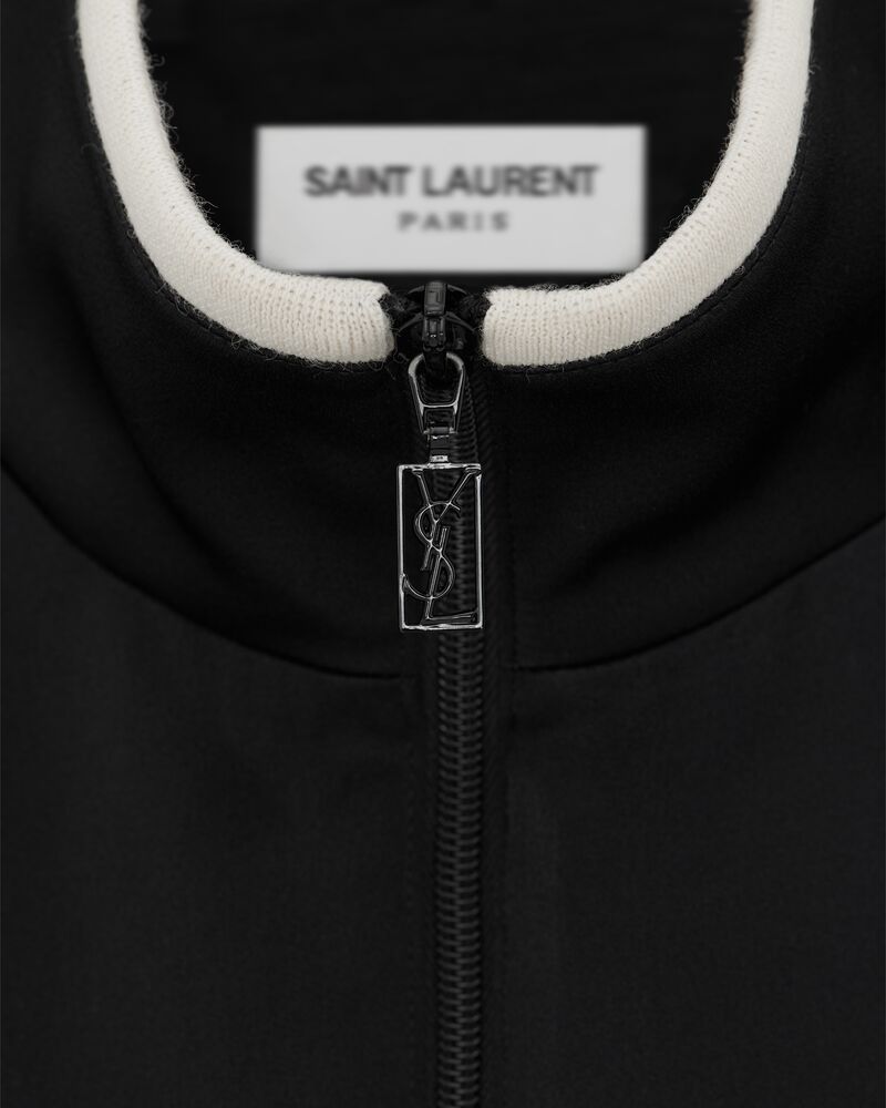 saint laurent teddy jacket in satin crepe