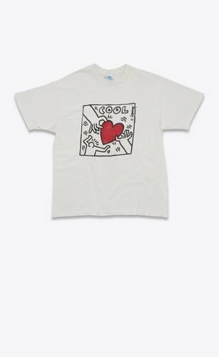   keith haring heart t-shirt in cotton 