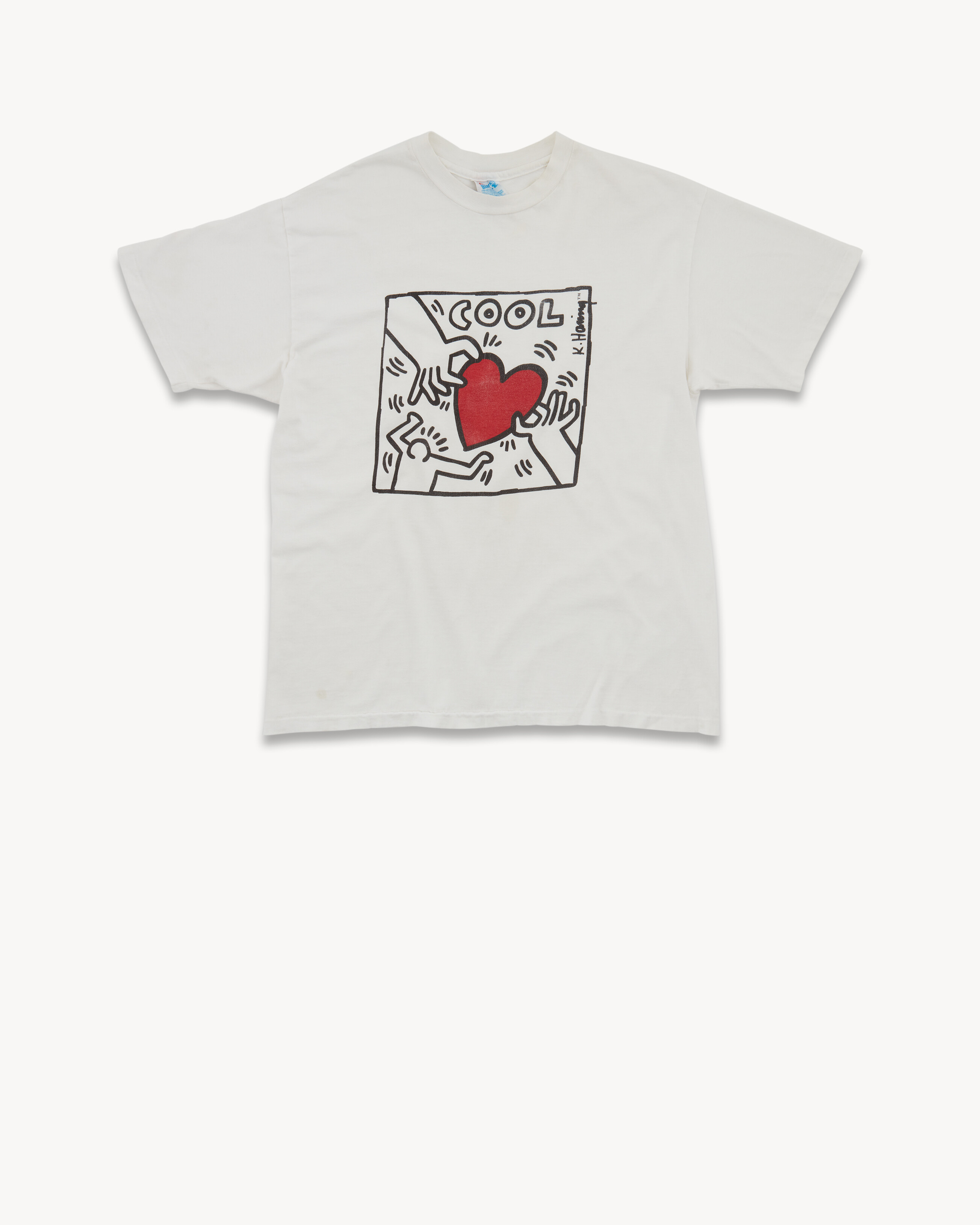 Keith Haring Heart T-Shirt in White - Size Large