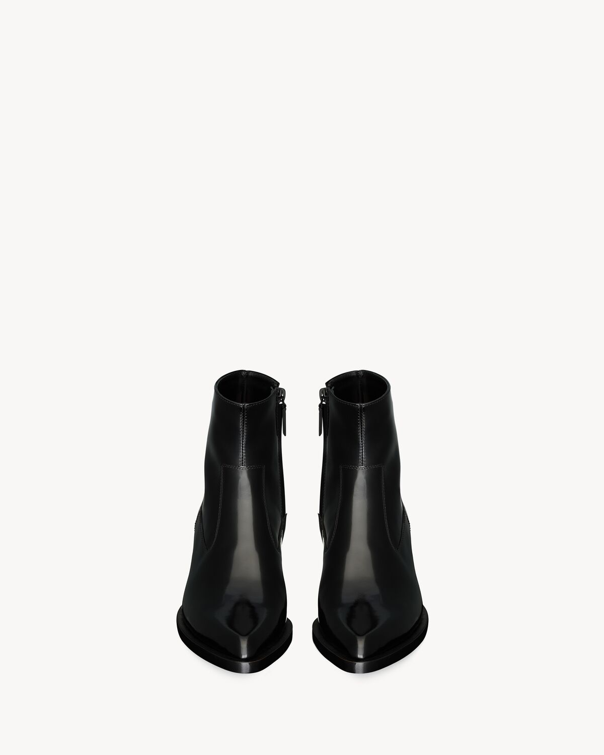 beat booties in glazed leather