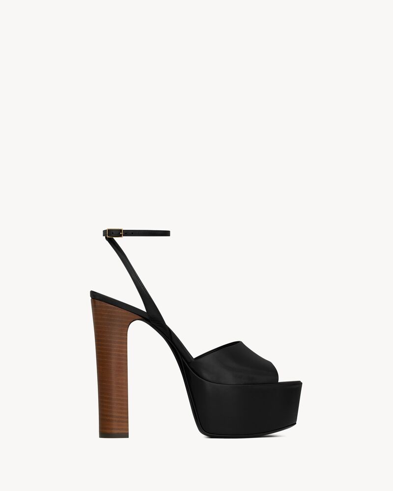 Jodie Plateausandalen aus glänzendem Leder