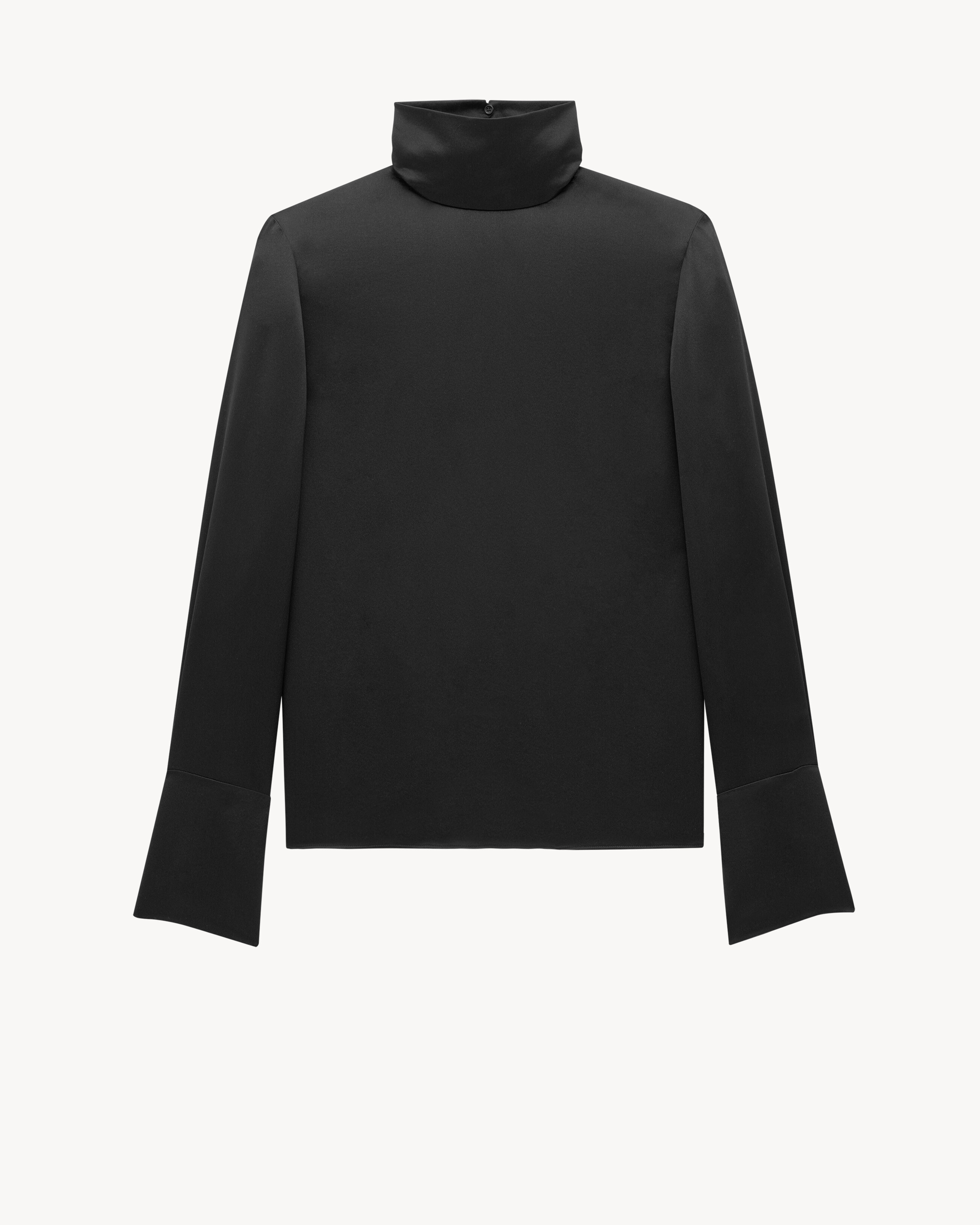 turtleneck blouse in silk satin