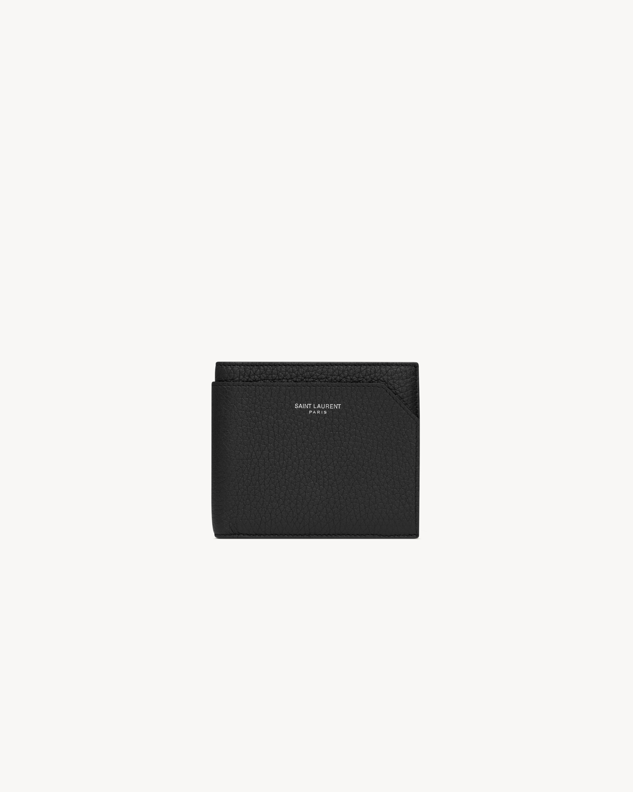 saint laurent paris east/west wallet in grained leather