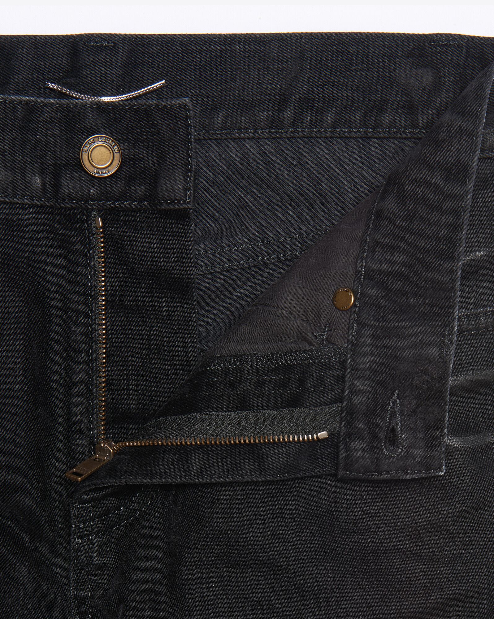 Skinny jeans in lightly coated black stretch denim | Saint Laurent ...