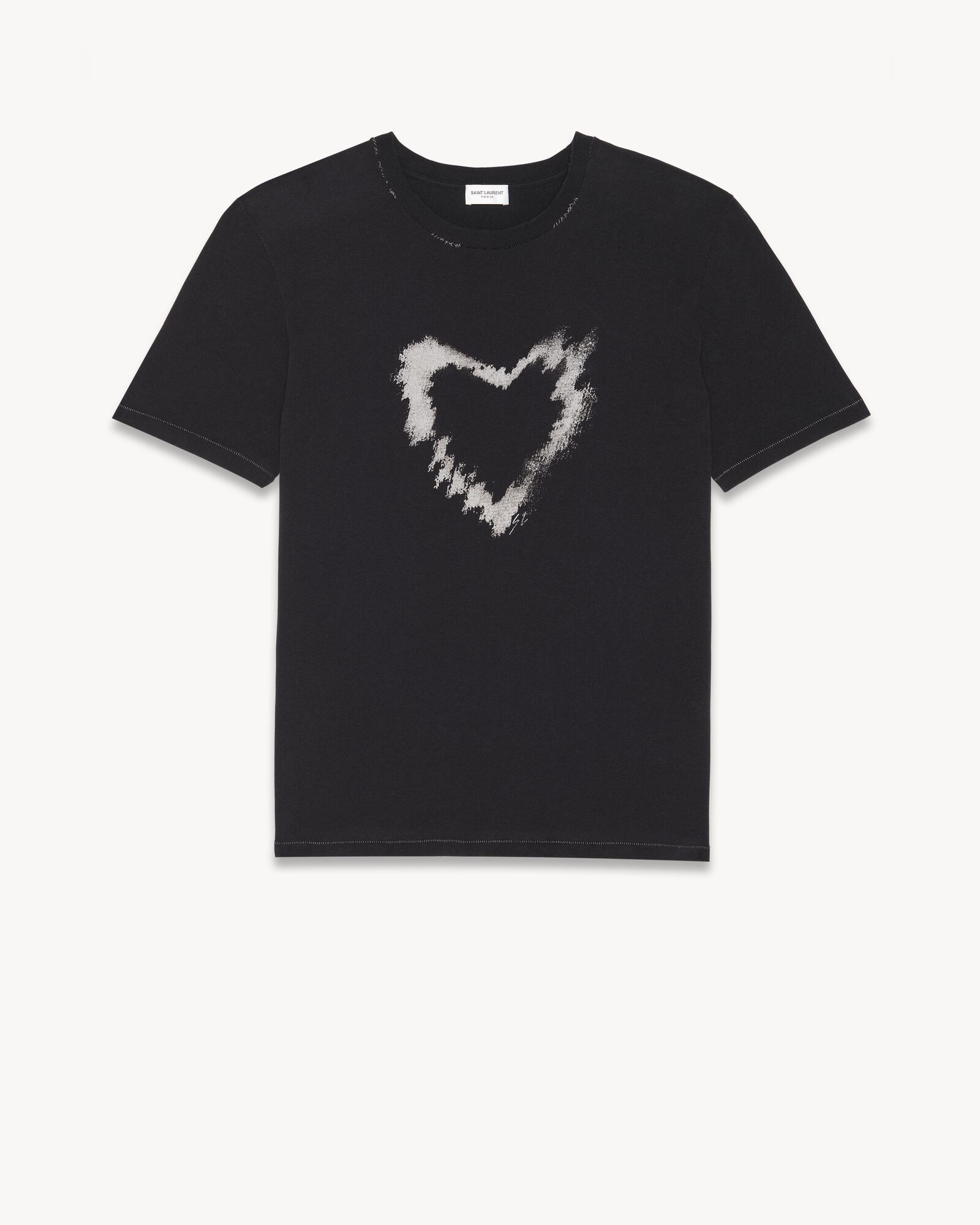 Heart T Shirt Saint Laurent YSL