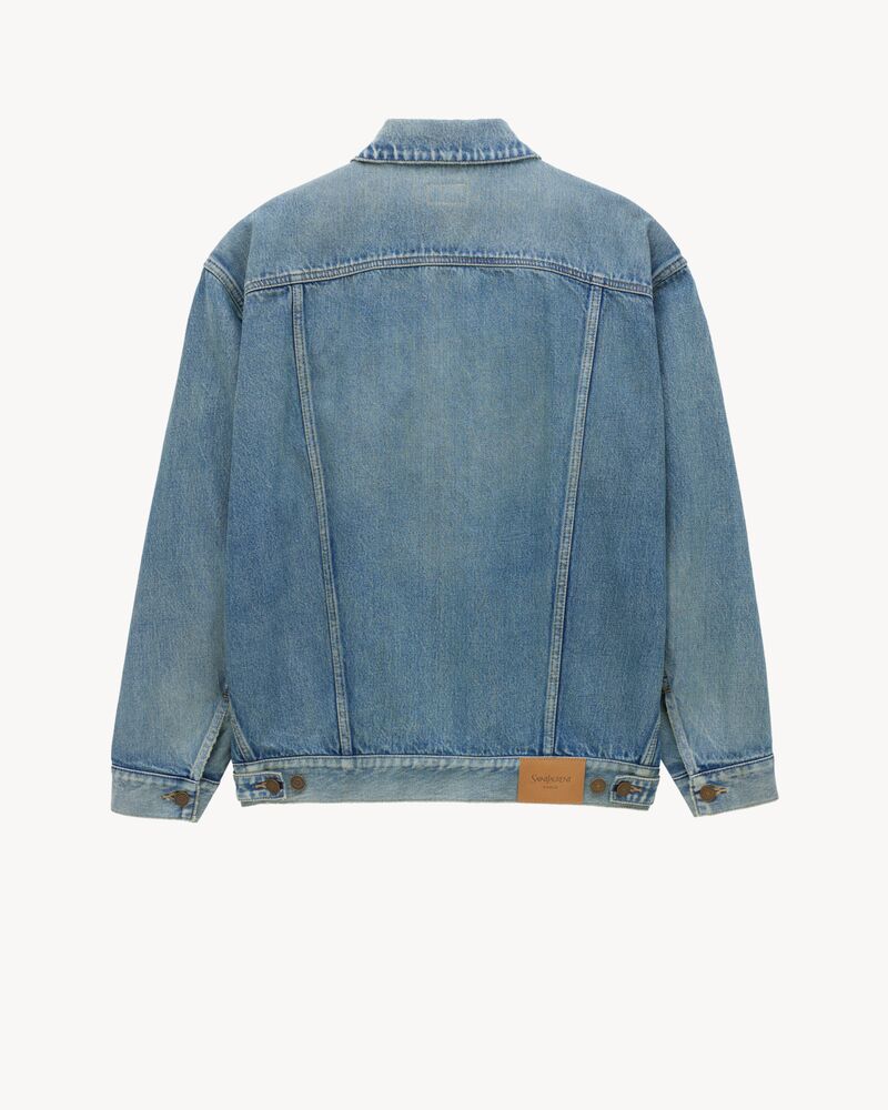 Übergroße Jeansjacke aus 70'S-blauem Trash-Denim