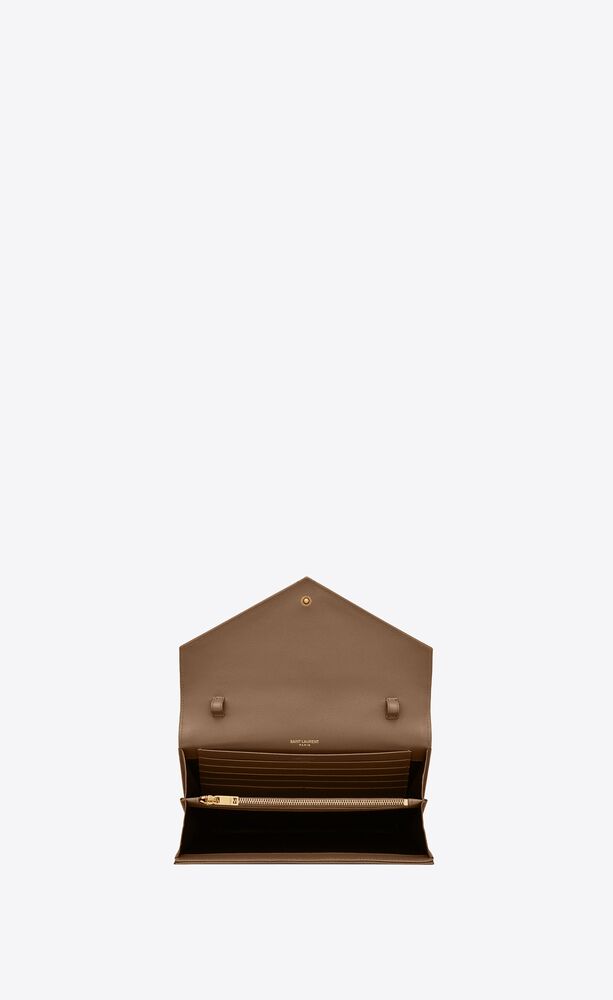 classic cassandre chain wallet in grain de poudre leather