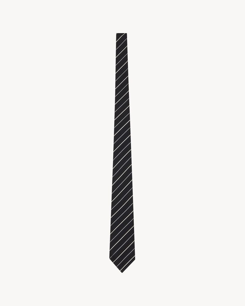 wide tie in striped silk jacquard