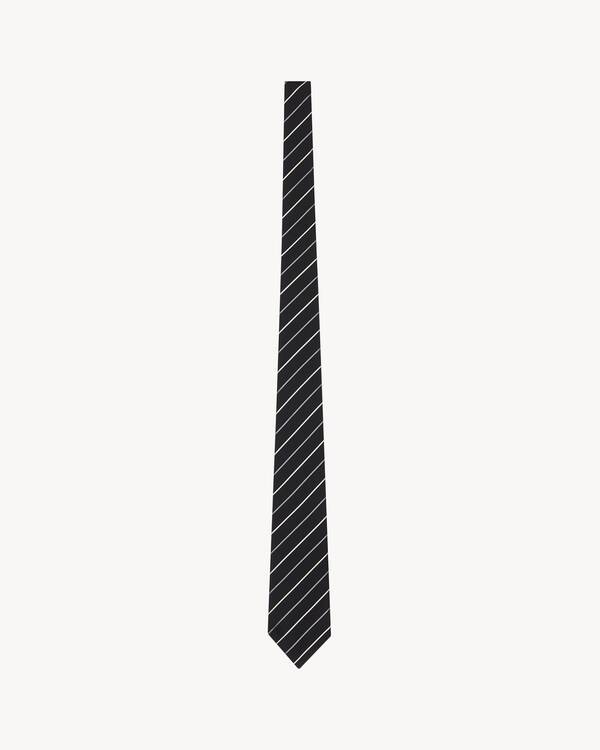 ワイドタイ（ストライプシルクジャカード） ブラック | Saint Laurent