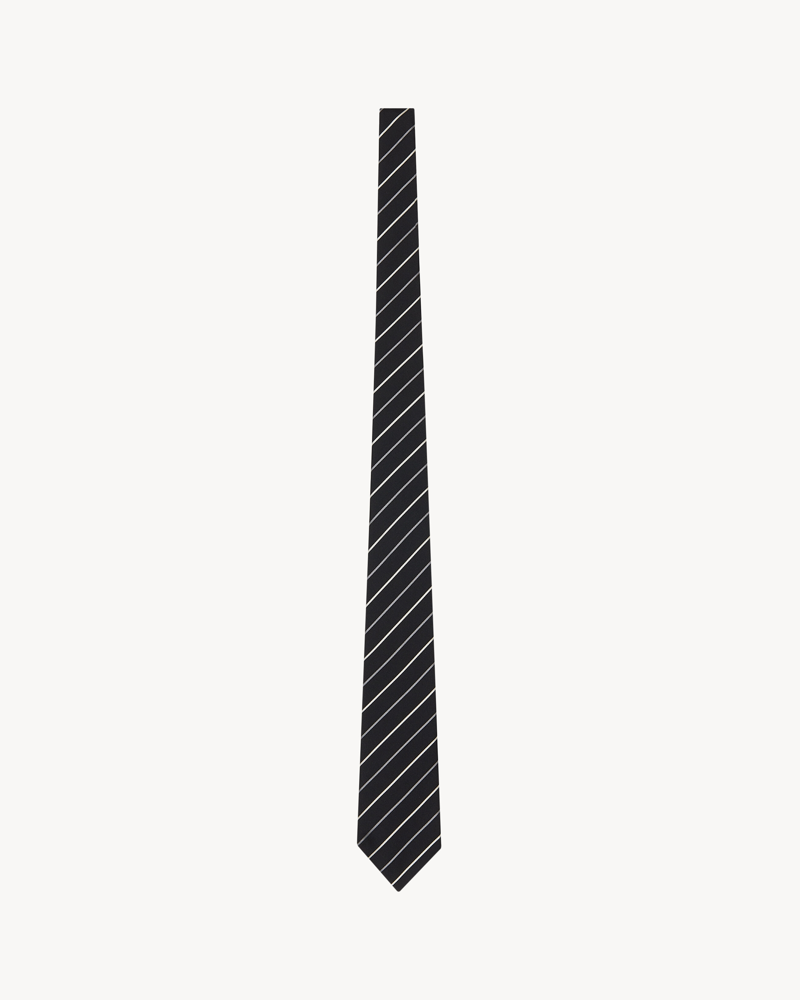 wide tie in striped silk jacquard