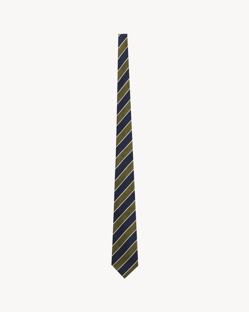 wide tie in striped silk